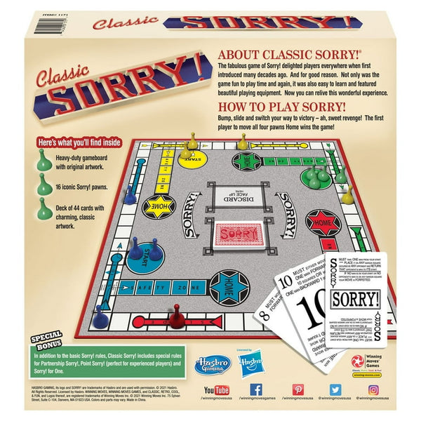 Sorry! "Classic Edition" Board Game