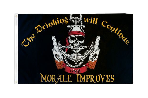 3x5 Ft. "Drinking Will Continue Pirate" Flag