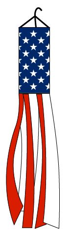 Super Shiny "USA" Wind Sock