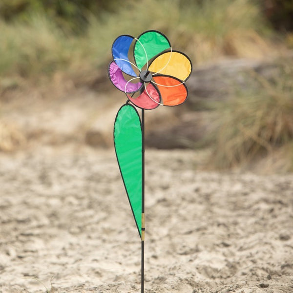 "Rainbow Daisy" Wind Garden Spinner