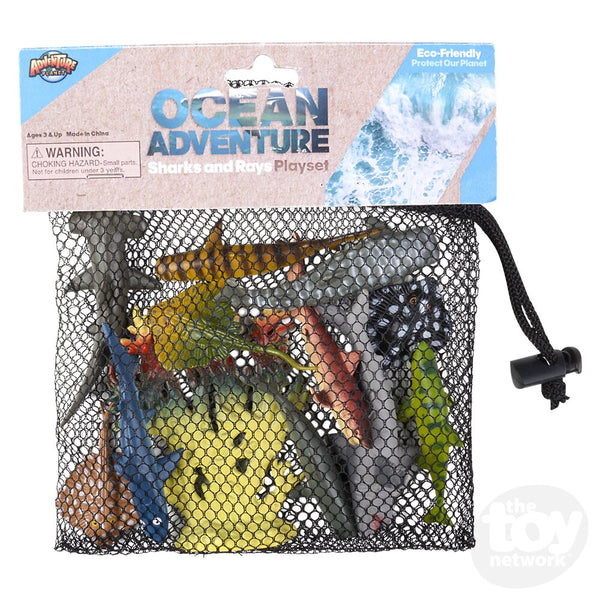 "Sharks & Rays" in a Mesh Bag Playset